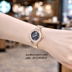 Đồng Hồ Nữ Swarovski Lovely Rose Gold Mặt Đen Đá Chạy 31mm