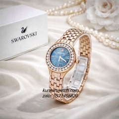 Đồng Hồ Nữ Swarovski Lovely Rose Gold Mặt Xanh Đá Chạy 31mm