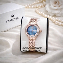 Đồng Hồ Nữ Swarovski Lovely Rose Gold Mặt Xanh Đá Chạy 31mm