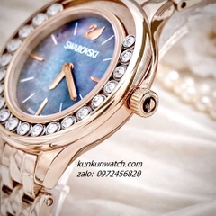 Đồng Hồ Nữ Swarovski Lovely Rose Gold Mặt Xanh Đá Chạy 31mm