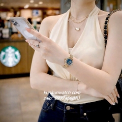 Đồng Hồ Nữ Swarovski Lovely Rose Gold Mặt Xanh Đá Chạy 31mm