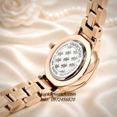 Đồng Hồ Nữ Swarovski Playful Lady Rose Gold Mặt Xanh Khảm Trai Đính Đá 28mm