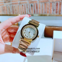 Đồng Hồ Nữ Versace Vanity Gold Đính Đá Mặt Trắng 35mm