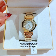 Đồng Hồ Nữ Versace Vanity Gold Đính Đá Mặt Trắng 35mm