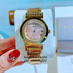Đồng Hồ Nữ Versace Vanity Gold Đính Đá Mặt Hồng 35mm 1