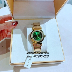 Đồng Hồ Nữ Versace Vanity Gold Đính Đá Mặt Xanh 35mm