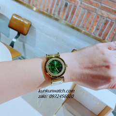 Đồng Hồ Nữ Versace Vanity Gold Đính Đá Mặt Xanh 35mm