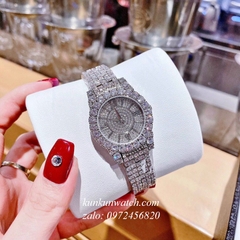 Đồng Hồ Nữ Chopard Đính Viền Đá Chấu Full Pha Lê Silver 32mm 1