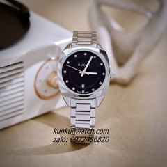 Đồng Hồ Nữ Gucci Diamond Silver Mặt Đen 29mm 1
