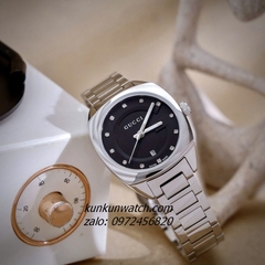 Đồng Hồ Nữ Gucci Diamond Silver Mặt Đen 29mm