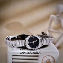 Đồng Hồ Nữ Gucci Diamond Silver Mặt Đen 29mm