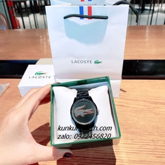Đồng Hồ Nữ Lacoste 2001193 Họa Tiết Cá Sấu Black 36mm