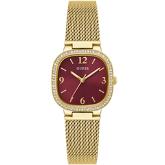 Đồng Hồ Nữ Guess GW0354L4 Dây Mesh Gold Mặt Đỏ Vuông 32mm 1