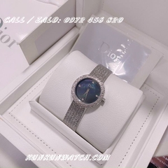 Đồng Hồ Nữ Dior Satine DONTB015 - Mặt Xám Xà Cừ - Dây Kim Loại Dạng Lưới - 30mm