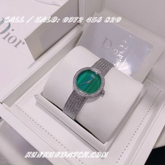 Đồng Hồ Nữ Dior Satine DONTB0120 - Dây Trắng Mặt Xanh Mộc - 30mm