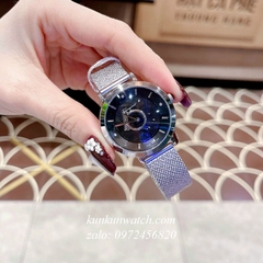 Đồng Hồ Nữ Salvatore Ferragamo Minuetto Dây Mesh Bạc Mặt Đen 35mm