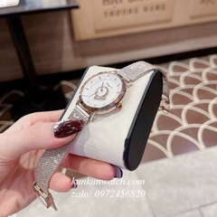 Đồng Hồ Nữ Salvatore Ferragamo Minuetto Dây Mesh Demi Vàng Hồng Mặt Trắng 35mm