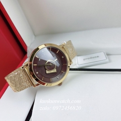 Đồng Hồ Nữ Salvatore Ferragamo Minuetto Dây Mesh Vàng Mặt Nâu 35mm