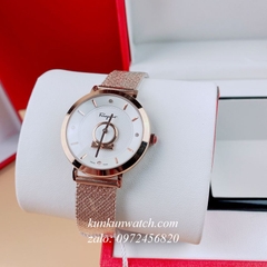 Đồng Hồ Nữ Salvatore Ferragamo Minuetto Dây Mesh Vàng Hồng 35mm