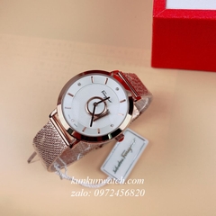 Đồng Hồ Nữ Salvatore Ferragamo Minuetto Dây Mesh Vàng Hồng 35mm