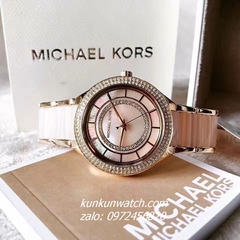 Đồng Hồ Nữ Michael Kors MK3508 Đính Viền Đá Dây Kim Loại Gold 37mm
