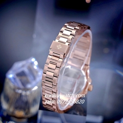 Đồng Hồ Nữ Patek Philippe Nautilus Đính Đá Rose Gold Mặt Trắng Vuông 32mm