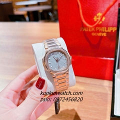 Đồng Hồ Nữ Patek Philippe Nautilus Rose Gold Mặt Xám Vuông 35mm 1