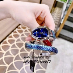 Đồng Hồ Nữ Just Cavalli Pelle Solo JC1L251M0015 Rắn Quấn Tay Đính Đá Silver Mặt 28mm