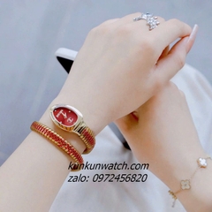 Đồng Hồ Nữ Just Cavalli Pelle Solo JC1L251M0045 Rắn Quấn Tay Đính Đá Gold Mặt 28mm