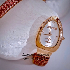 Đồng Hồ Nữ Just Cavalli Pelle Solo JC1L251M0045 Rắn Quấn Tay Đính Đá Gold Mặt 28mm