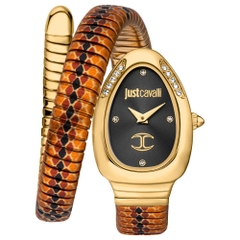 Đồng Hồ Nữ Just Cavalli Pelle Solo JC1L251M0055 Rắn Quấn Tay Đính Đá Gold Mặt 28mm 1