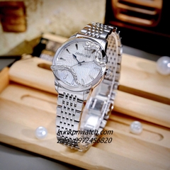 Đồng Hồ Nữ Roberto Cavalli by Franck Muller Rắn Quấn Viền Silver 32mm