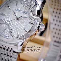 Đồng Hồ Nữ Roberto Cavalli by Franck Muller Rắn Quấn Viền Silver 32mm