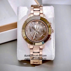 Đồng Hồ Nữ Swarovski Octea Lux Chrono Rose Gold Mặt Nâu 39mm