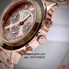 Đồng Hồ Nữ Swarovski Octea Lux Chrono Rose Gold Mặt Nâu 39mm