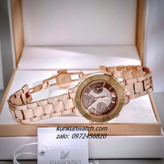 Đồng Hồ Nữ Swarovski Octea Lux Chrono Rose Gold Mặt Nâu 39mm