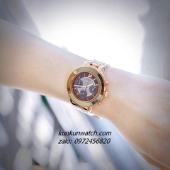Đồng Hồ Nữ Swarovski Octea Lux Chrono Rose Gold Mặt Nâu 39mm