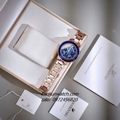 Đồng Hồ Nữ Swarovski Octea Lux Chrono Rose Gold Mặt Xanh Dương 39mm
