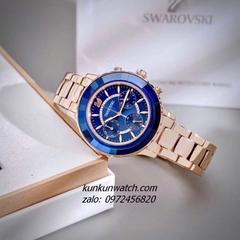 Đồng Hồ Nữ Swarovski Octea Lux Chrono Rose Gold Mặt Xanh Dương 39mm