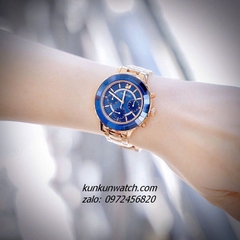Đồng Hồ Nữ Swarovski Octea Lux Chrono Rose Gold Mặt Xanh Dương 39mm