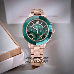 Đồng Hồ Nữ Swarovski Octea Lux Chrono Rose Gold Mặt Xanh Lá 39mm 1