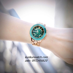 Đồng Hồ Nữ Swarovski Octea Lux Chrono Rose Gold Mặt Xanh Lá 39mm