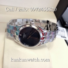 Đồng Hồ Nữ Tissot TSNTTC031 - Dây Kim Loại  ( Bạc Mặt Đen ) - 30mm