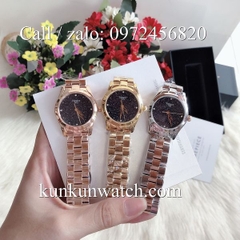 Đồng Hồ Nữ Tissot TSNTTC044 - Dây Kim Loại  ( Demi Vàng Hồng Mặt Đen ) - 28mm