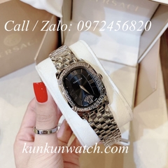 Đồng Hồ Nữ Versace Couture Mặt Chữ Nhật - Bạc Mặt Đen - 30 x 37mm