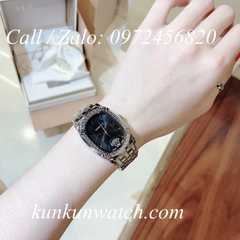 Đồng Hồ Nữ Versace Couture Mặt Chữ Nhật - Bạc Mặt Đen - 30 x 37mm