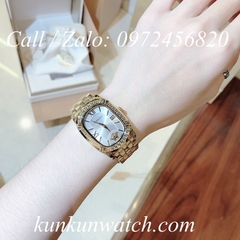 Đồng Hồ Nữ Versace Couture Mặt Chữ Nhật - Vàng Mặt Trắng - 30 x 37mm