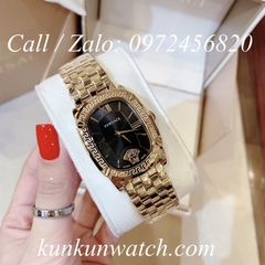 Đồng Hồ Nữ Versace Couture Mặt Chữ Nhật - Vàng Mặt Đen - 30 x 37mm