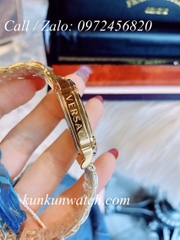 Đồng Hồ Nữ Versace Couture Mặt Chữ Nhật - Vàng Mặt Xanh Mộc - 30 x 37mm