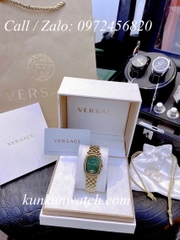 Đồng Hồ Nữ Versace Couture Mặt Chữ Nhật - Vàng Mặt Xanh Mộc - 30 x 37mm